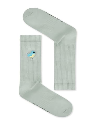 GreenBomb Tennis Socks Singing Bird in Muted Mint