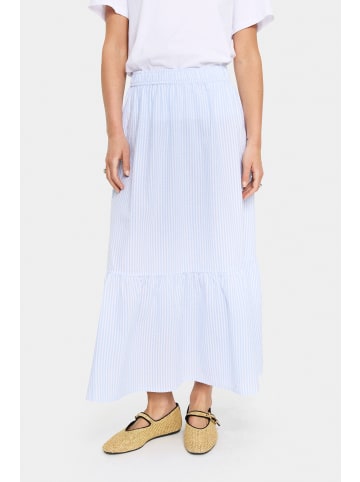 SAINT TROPEZ Rock ElmikoSZ Gerade Passform in Chambray Blue White Stripe