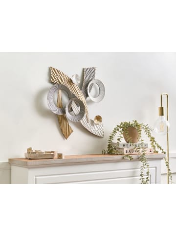 Beliani Wandobjekt FENIT in Gold/Silber/Weiß - (W) 55 x (H) 54 x (L) 4 cm