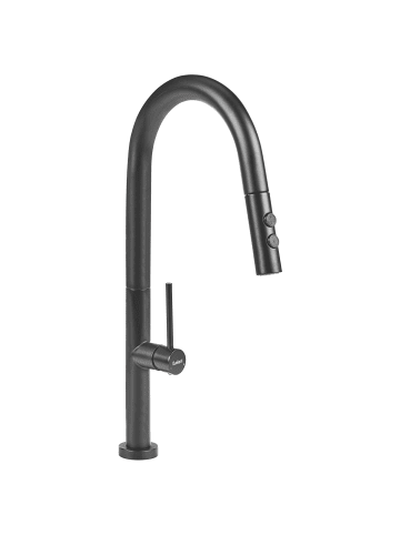 Beliani Küchenarmatur JUJUY in Schwarz - (W) 23 x (H) 46 x (L) 5 cm