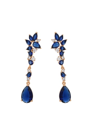 faina Women Dangle Earrings in Rose Gold Navy