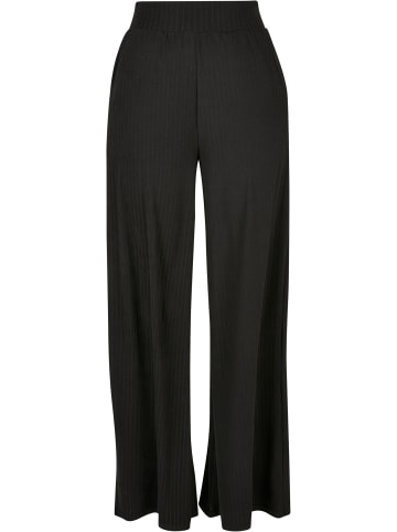 Urban Classics Urban Classics Damen Ladies Rib Jersey Wide Leg Pants in black