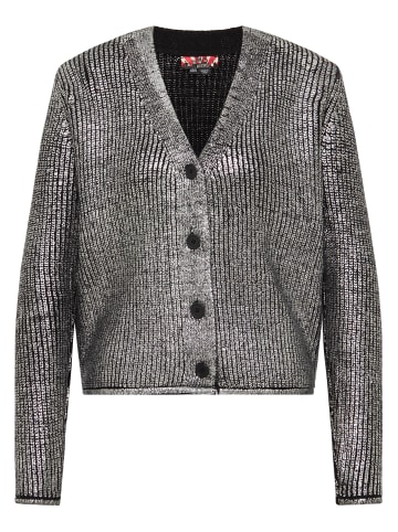 myMo ROCKS Strickjacke in Silber Schwarz