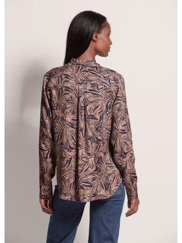 MADELEINE Hemdbluse mit Rüschen-Dekoration in marine / caramel / espresso