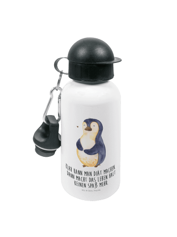 Mr. & Mrs. Panda Kindertrinkflasche Pinguin Diät mit Spruch in Weiß
