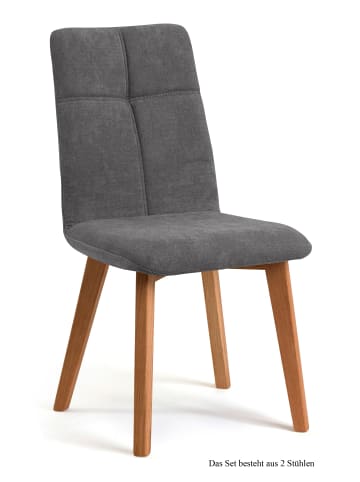 58 aufm Kessel ESSZIMMERSTUHL (2er-Set) Dillian 47x92x60 Eiche geölt/Grau