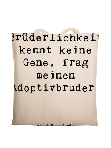 Mr. & Mrs. Panda Tragetasche Adoptivbruder Liebe mit Spruch in Creme
