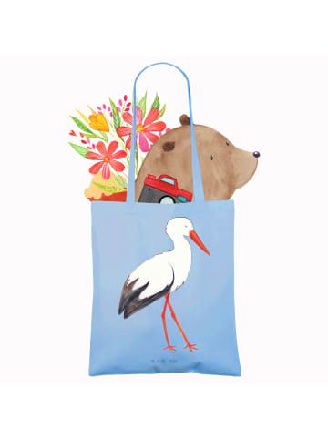 Mr. & Mrs. Panda Henkeltasche Storch ohne Spruch in Sky Blue