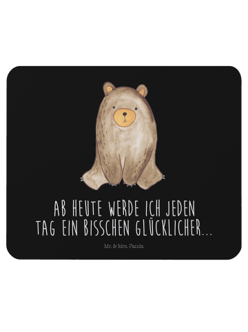 Mr. & Mrs. Panda Mauspad Bär sitzend mit Spruch in Schwarz