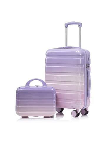 ABRIHOME Kofferset in Lila 2-teilig mit Zahlenschloss und Kosmetiktasche