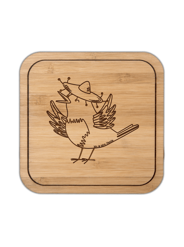 Mr. & Mrs. Panda Glasuntersetzer Rabe Sombrero ohne Spruch in Transparent