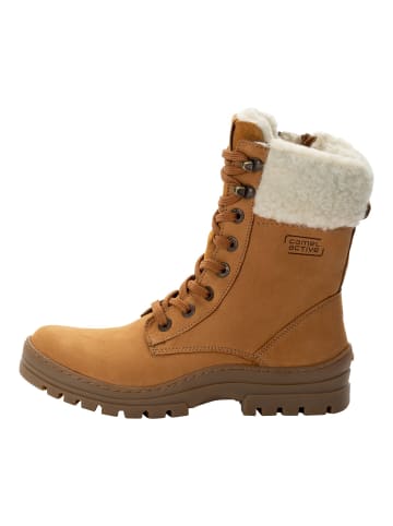 Camel Active Stiefel aus Nubukleder mit warmem Wollfutter in Hellbraun