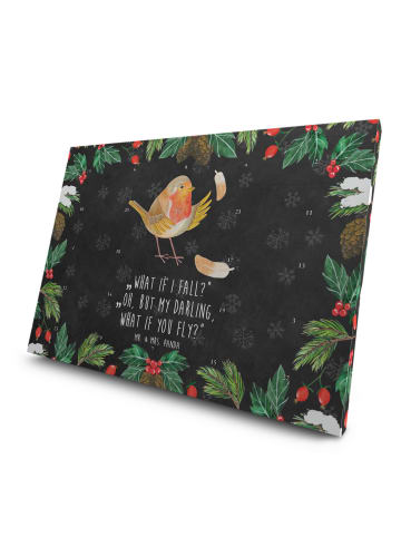 Mr. & Mrs. Panda Tee Adventskalender Rotkehlchen Federn mit Spruch in Kreidetafel