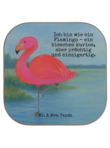 Mr. & Mrs. Panda Coaster Flamingo Classic Design mit Spruch in Weiß