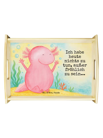 Mr. & Mrs. Panda Serviertablett Axolotl Hurra Design mit Spruch in Weiß