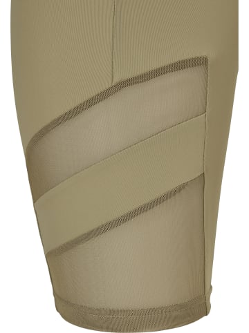 Urban Classics Urban Classics Damen Ladies High Waist Tech Mesh Cycle Shorts in khaki