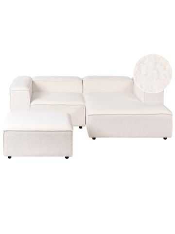 Beliani 2-tlg 2-Sitzer Sofa ARDAL in Weiß/Schwarz linksseitig
