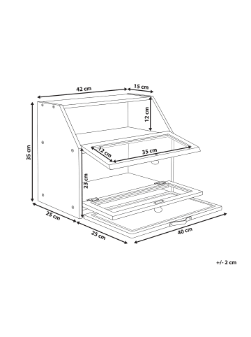Beliani Schachtel CROQUANT in Braun/Transparent - (W) 42 x (H) 35 x (L) 25 cm
