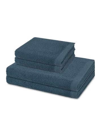 Möve 2 X Handtuch 2 X Duschtuch im Set Bliss in Steel blue