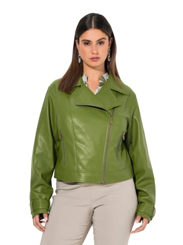 Ulla Popken Lederjacke in olive