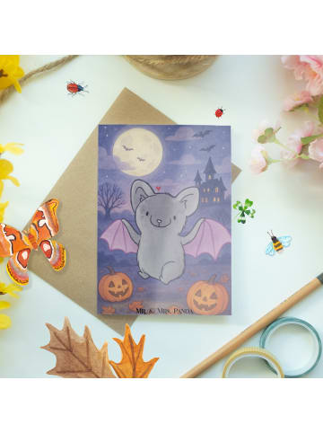 Mr. & Mrs. Panda Klappkarte Fledermaus Classic Design ohne Spruch in Weiß