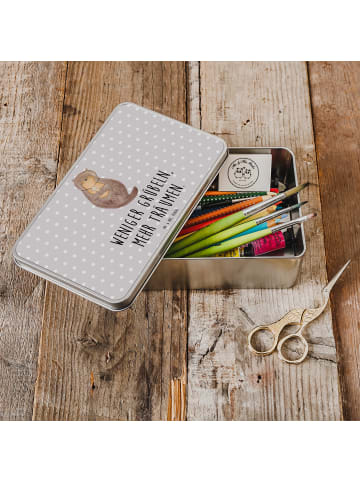 Mr. & Mrs. Panda Geschenkbox Otter Muschel mit Spruch in Grau Pastell