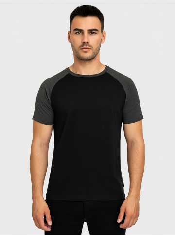Humy T-Shirt 2er Set mit Raglanärmeln im Colorblock Design in Schwarz