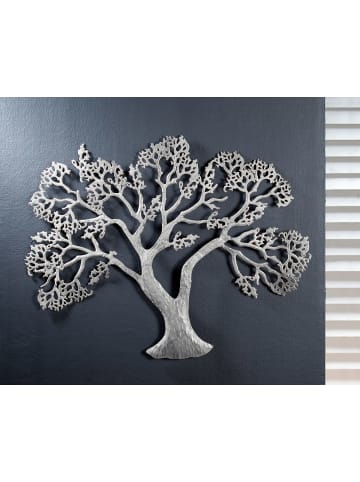 GILDE Wandrelief "Baum" in Silber - H. 60 cm - B. 75 cm