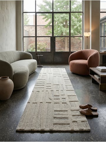 KADIMA DESIGN Wollteppich Kurzflor EDALE Abstrakt Handgetuftet Naturfaser Wohnzimmer in Natur