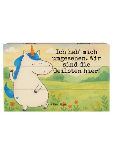 Mr. & Mrs. Panda Schatulle Einhorn Mann Design mit Spruch in Weiß