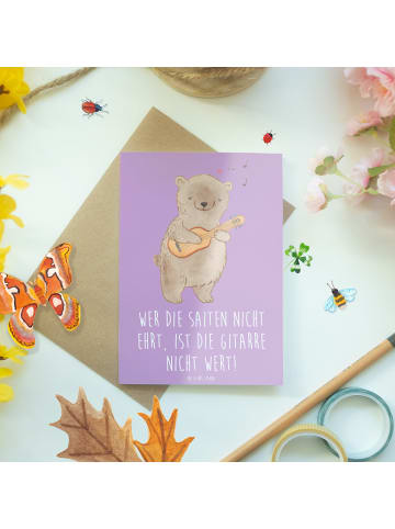 Mr. & Mrs. Panda Babykarte Gitarre Wert mit Spruch in Lavendeltraum