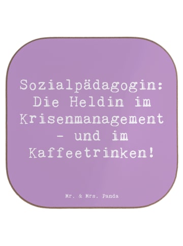Mr. & Mrs. Panda Getränkeuntersetzer Spruch Sozialpädagogin mit ... in Lavendeltraum