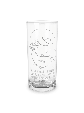 Mr. & Mrs. Panda Wasserglas Walfisch Thunfisch mit Spruch in Transparent