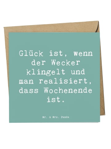 Mr. & Mrs. Panda Klappkarte Spruch Glück am Wochenende mit Spruch in Meeresbrise