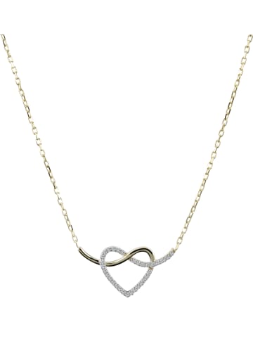 Adeliás Damen Halskette mit Anhänger – Herz aus 333 Gold in gold