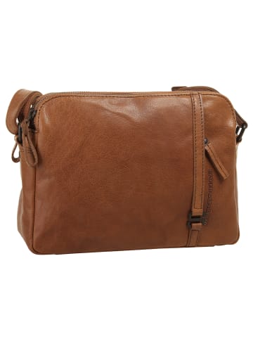 SPIKES & SPARROW Umhängetasche echt Leder in cognac