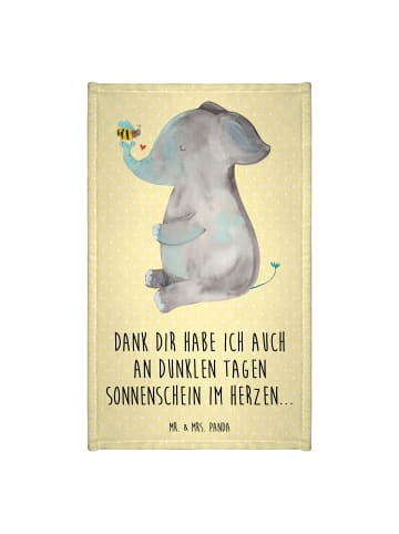 Mr. & Mrs. Panda Handtuch Elefant Biene mit Spruch in Gelb Pastell