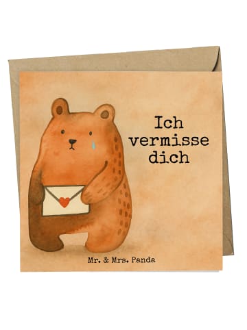 Mr. & Mrs. Panda Deluxe Karte Bär Vermissen Design mit Spruch in Weiß