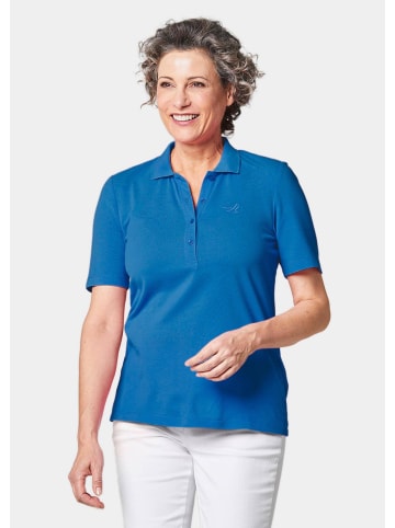 GOLDNER Poloshirt Poloshirt in hochwertiger Pikee-Qualität in azurblau