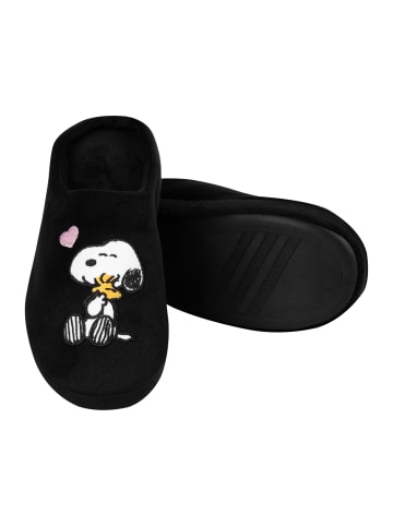 United Labels The Peanuts Snoopy Hausschuhe Puschen Slipper Pantoffeln in schwarz