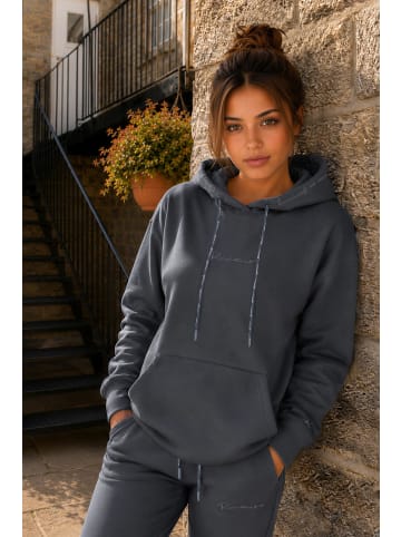 Reichstadt Damen Relaxed Fit Hoodie Marken-Stick in Anthracite