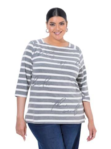 Ulla Popken Shirt in mittel grau melange