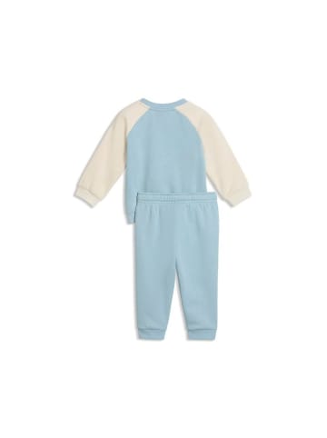 Puma Kinder Trainingsanzug "Minicats Ess Raglan Crew Set FL Inf" in Blau