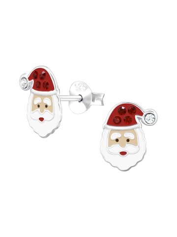 Alexander York Ohrringe, Ohrstecker WEIHNACHTSMANN Kristall rot in 925 Sterling Silber, 2-tlg.