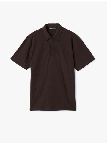 KOTON TSHIRT SS POLO in Braun