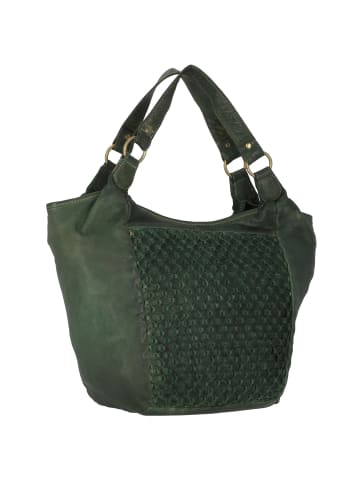Greenland Nature Femi & Nine Schultertasche Leder 38 cm green