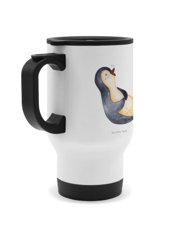 Mr. & Mrs. Panda thermosbecher Pinguin Lachen ohne Spruch in Weiß