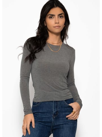SASSYCLASSY Langarmshirt mit Kasmiranteil Set in Schwarz-Grau