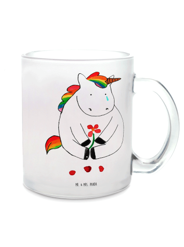 Mr. & Mrs. Panda Haferl Einhorn Traurig ohne Spruch in Transparent