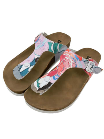 Dogo Lila Zehentrenner Sandalen - Hello in Mehrfarbig